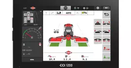 ISOBUS CCI 1200 terminal with a triple mower