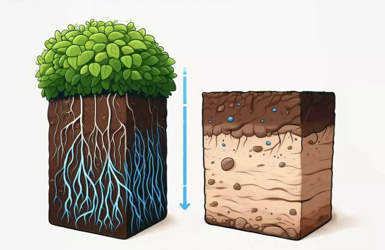 Schema di erosione del suolo acqua