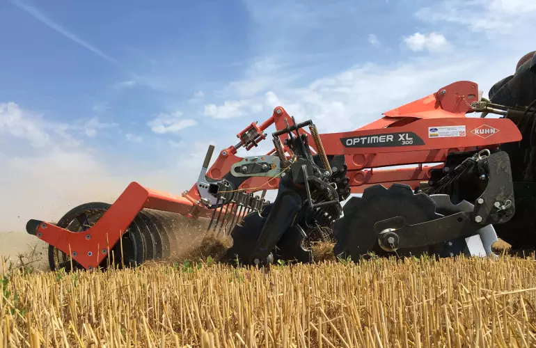 Zoom sull'erpice di livellamento sul retro dei dischi dell'OPTIMER XL