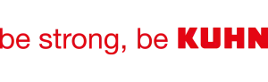 Logo KUHN en rojo : be strong, be KUHN