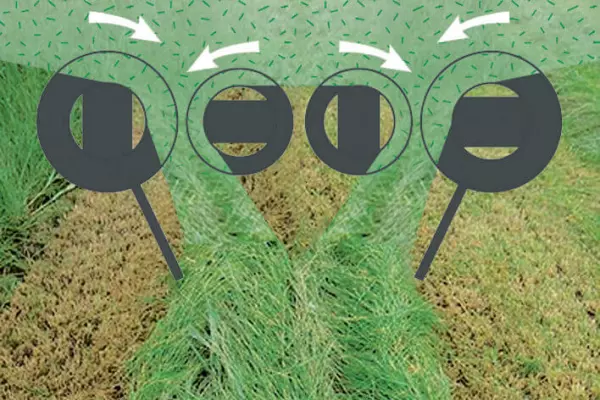 Le piastre porta-coltelli con diametro irregolare consentono la formazione di andane regolari e pulite.