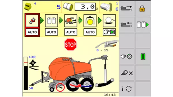 Una panoramica delle posizioni dei coltelli e del dropfloor durante lo sblocco automatico