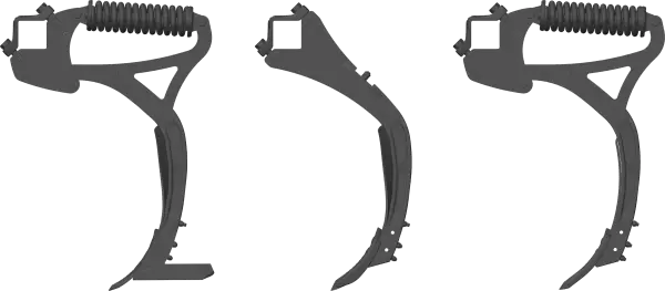 Vista dei due denti del CULTIMER: il dente NSM e il dente T