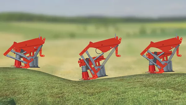 Le falciatrici frontali GMD serie 100 F seguono perfettamente le irregolarità del terreno