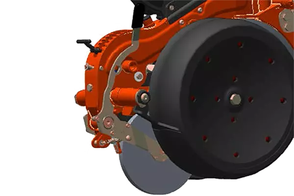 La germinazione della coltura viene migliorata grazie al ruotino intermedio in acciaio inox, che favorisce il corretto contatto tra terreno e seme