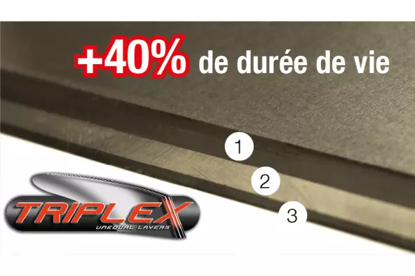 Vista dettagliata dei tripli strati irregolari presenti sul TRIPLEX