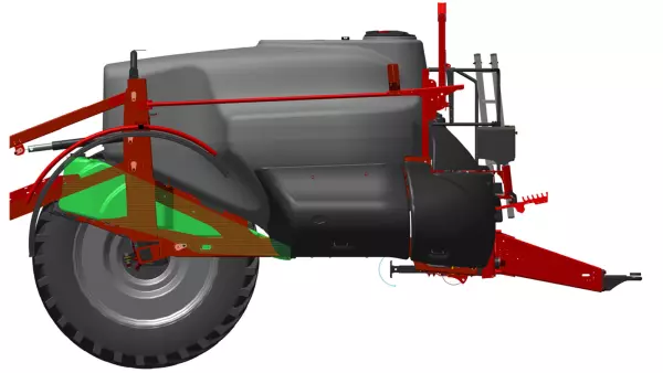 Serbatoio di risciacquo posizionato al centro della macchina