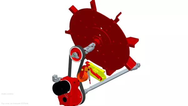 L’azionamento della turbina tramite cinghia disinnestabile garantisce un funzionamento fluido e silenzioso