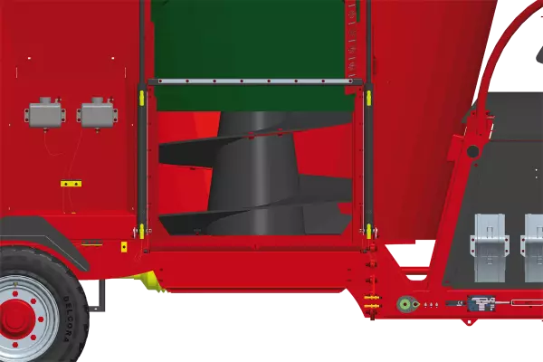 Il carro miscelatore KUHN PROFILE 1 DL garantisce una distribuzione rapida e regolare anche nel caso di razioni fibrose