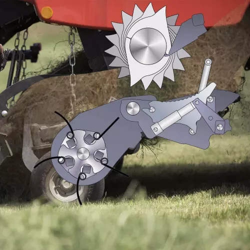 La base e i coltelli possono essere abbassati idraulicamente.