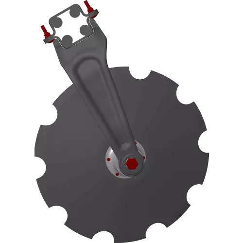 Disco conico KUHN con un diametro di 620 mm e uno spessore di 6 mm.