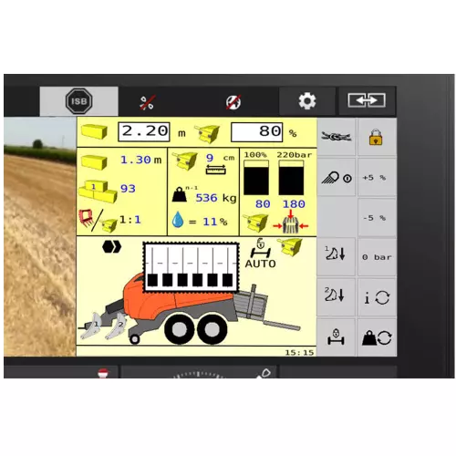 Impostazione elettronica della lunghezza della balla mediante terminale o meccanicamente