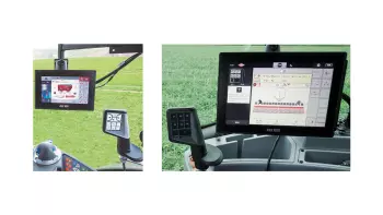 Posiziona il tuo innovativo joystick CCI A3 ISOBUS vicino al bracciolo per un maggiore comfort in cabina.