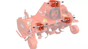 Spostamento graduale laterale facilitato dalle tre forcelle del telaio