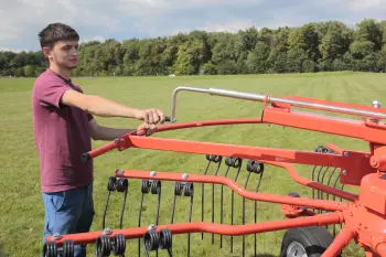 GA 6501: regolazione della larghezza d'andana con manovella