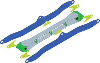 Gli acciai nobili denominati THLE (Limite lastico molto elevaato) conferiscono ai bracci decespugliatori PRO-LONGER GII il doppio della resistenza  e della flessibilità rispetto a una struttura tubolare classica.