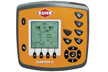 Regolazione elettronica della distribuzione relativa alla velocità al suolo (DPAE) con QUANTRON K per la spargisale e spargisabbia AXEO