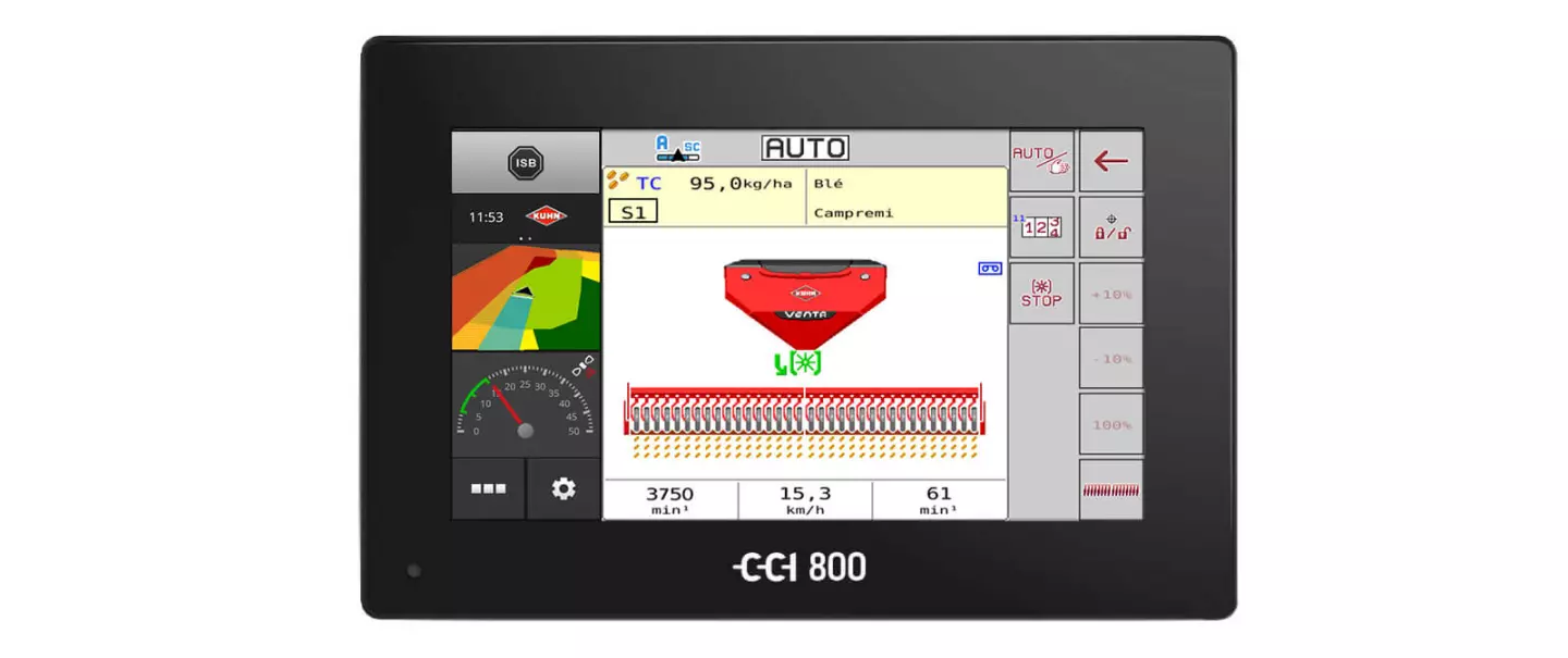 CCI 800 con visualizzazione di una seminatrice pneumatica Venta