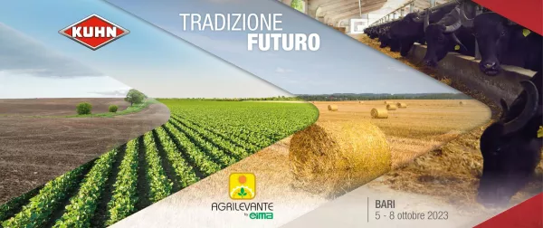 KUHN sarà alla fiera di Agrilevante 2023 di Bari. Scopri le soluzioni che presenteremo sullo stand e vienici a trovare